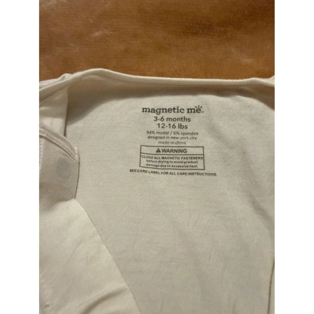 Magnetic Me Cream White Modal Magnetic Footie Sleeper 3-6 Months Baby Pajamas